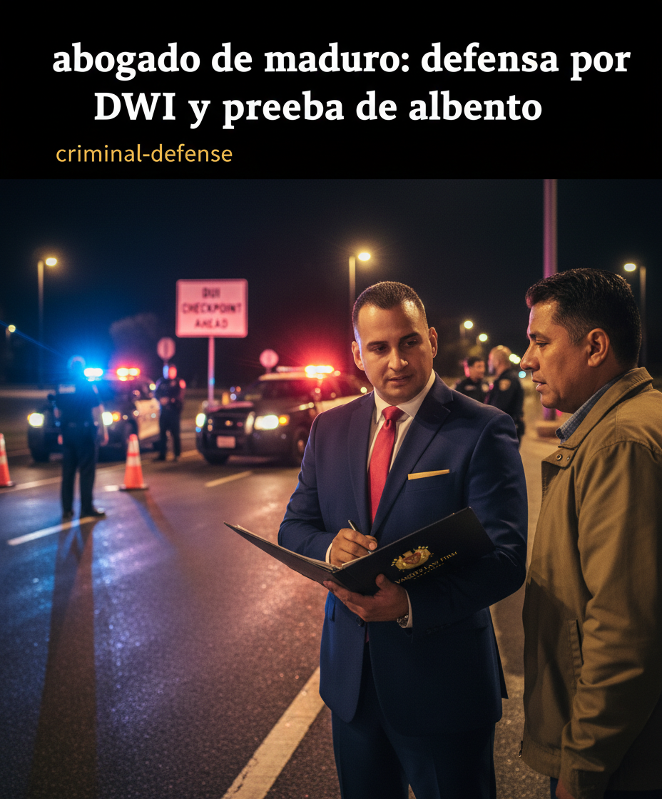 abogado de maduro: defensa por DWI y prueba de aliento
