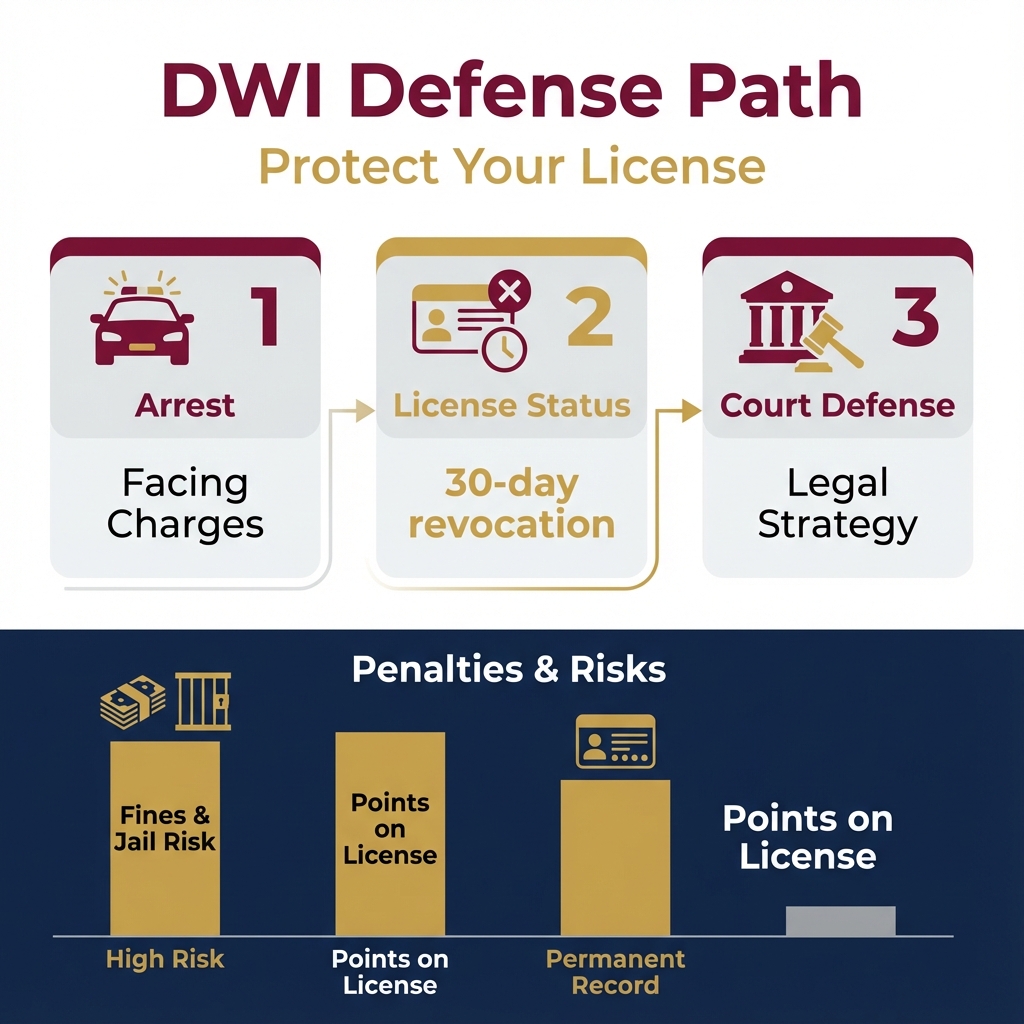 Infographic: criminal defense lawyer NC: DWI, Suspended License Guide