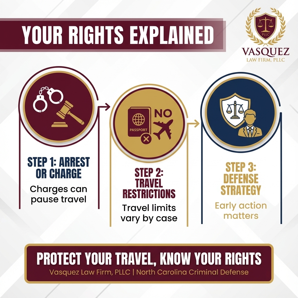 Infographic: criminal defense lawyer NC: Protect Rights & Travel Plans