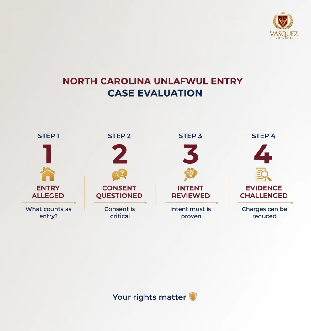 Infographic: criminal defense lawyer NC: The Truth About “Unlawful Entry” Cases