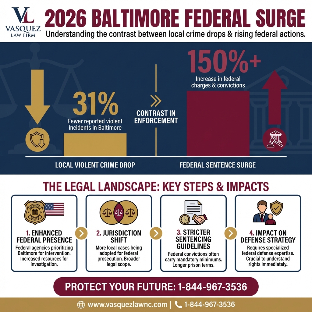 Estadísticas Clave y Datos para Acusaciones Federales en Baltimore 2026: Guía Crítica para su Defensa