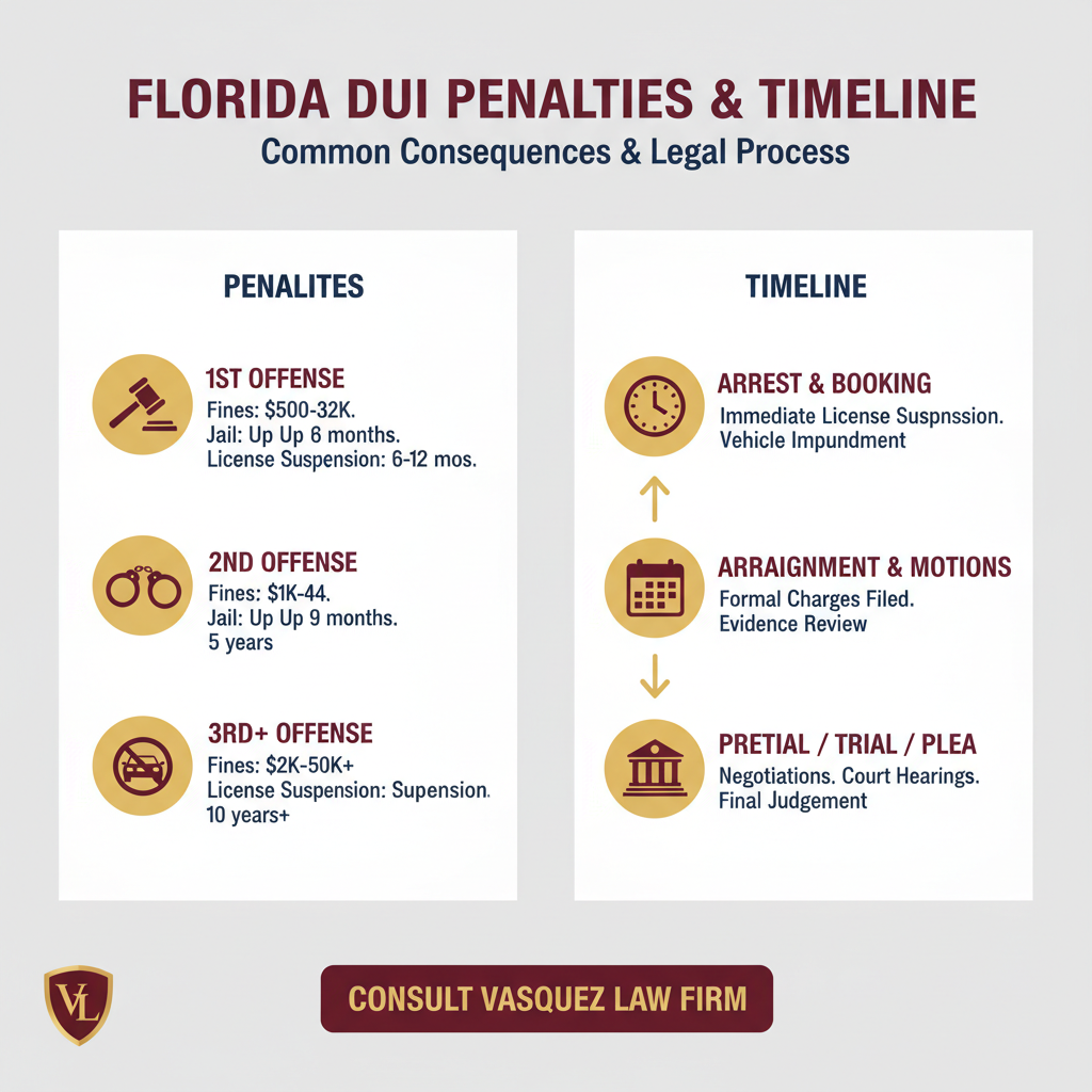 Línea de Tiempo del Proceso para Abogado de Defensa DUI en Melbourne Florida: Lo que Debe Saber | Vasquez Law