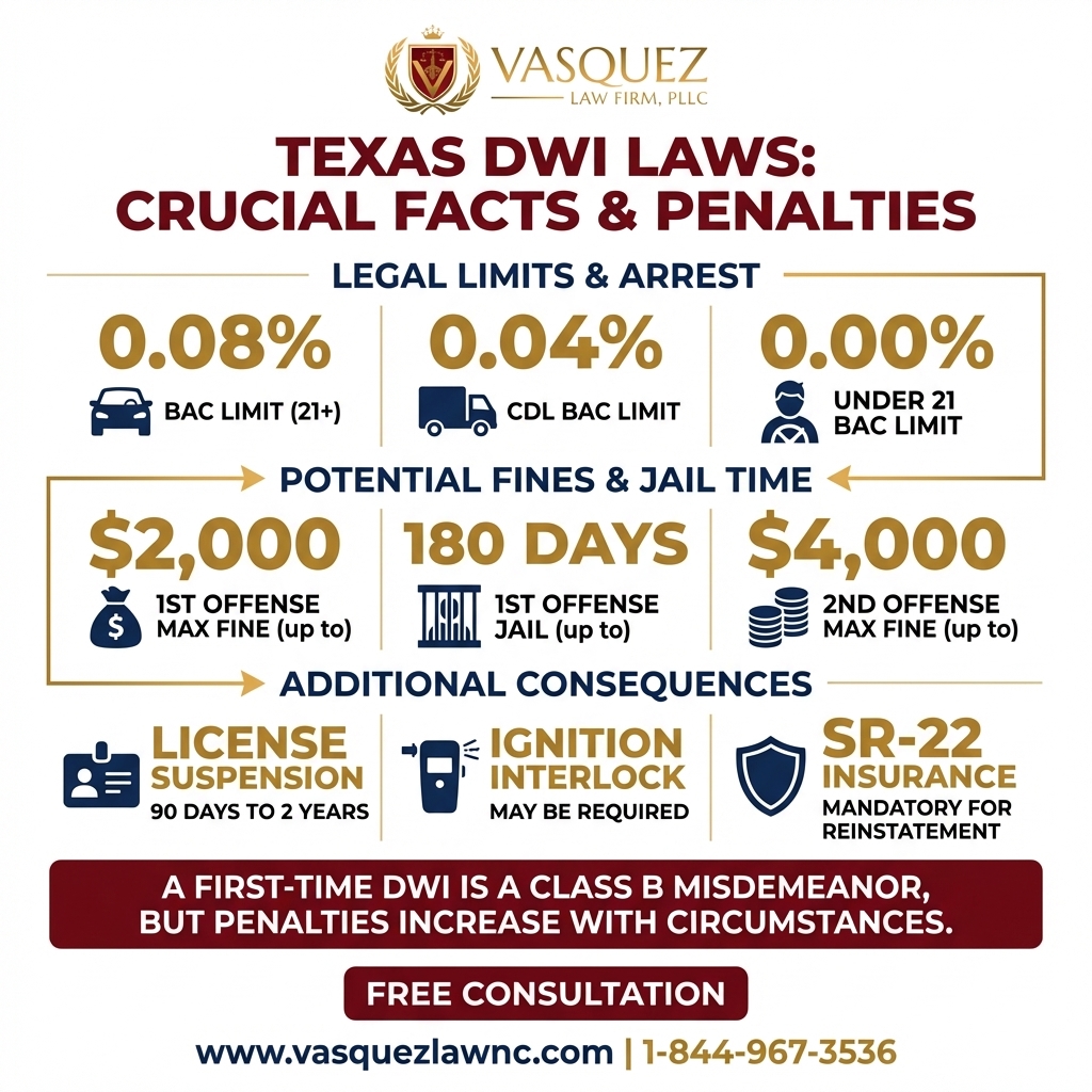 Línea de Tiempo del Proceso para Guía Completa para Casos de DWI en Texas en 2026
