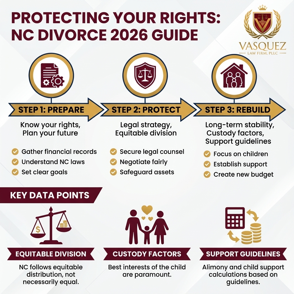 Infographic: divorce lawyer NC: How to Protect Your Rights in 2026