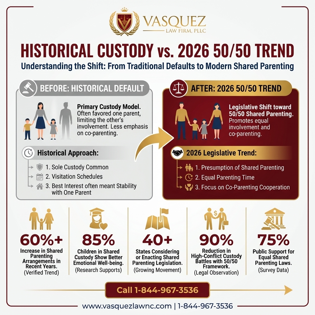Línea de Tiempo del Proceso para Custodia Compartida en 2026: Qué Significa y Cómo Funciona en Carolina del Norte y Florida
