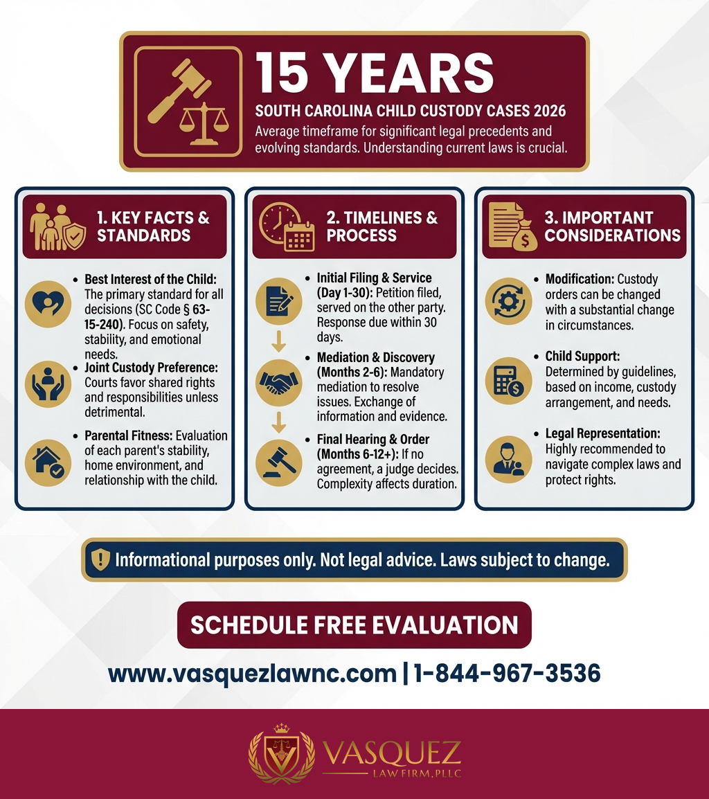 Process Timeline for South Carolina Custody Laws: How Custody Decisions Are Made in 2026
