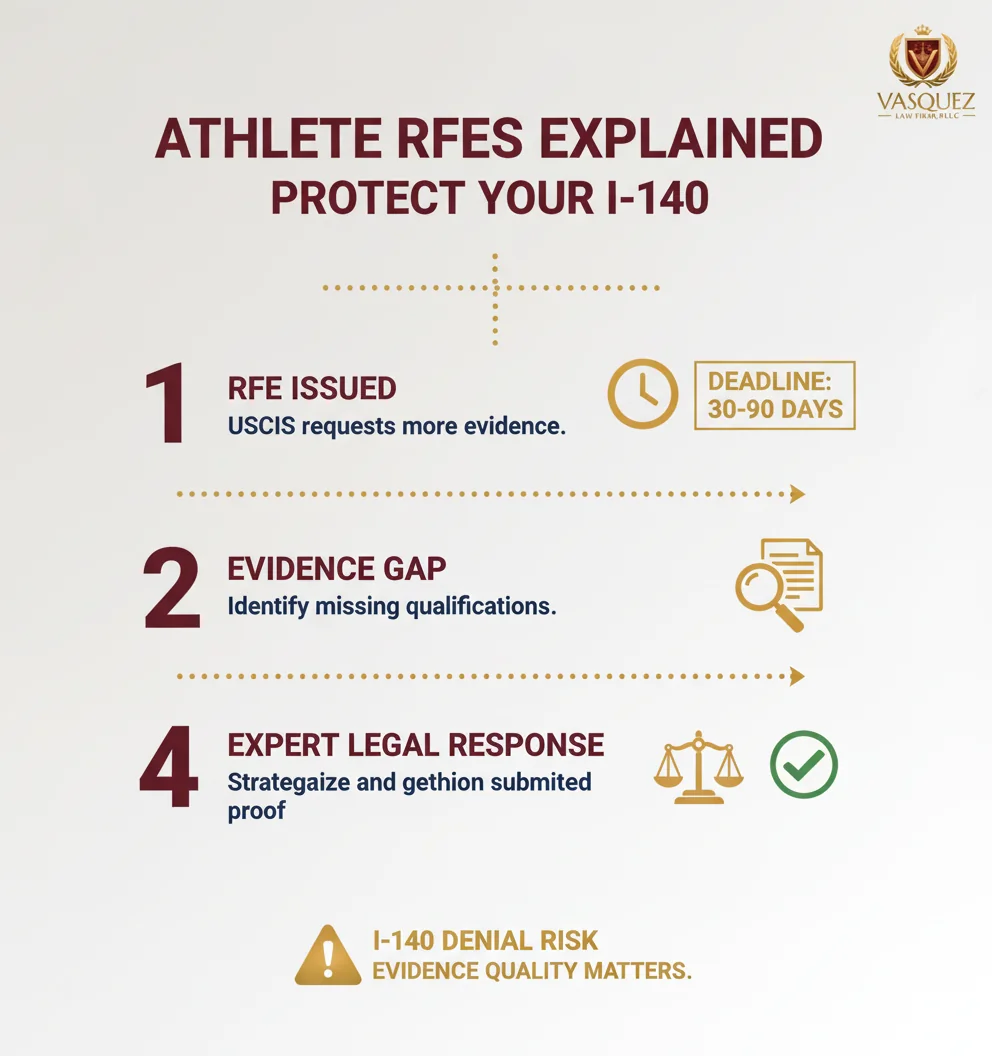 Infographic: Immigration Lawyer ALERT: Athlete RFEs Can Sink I-140s