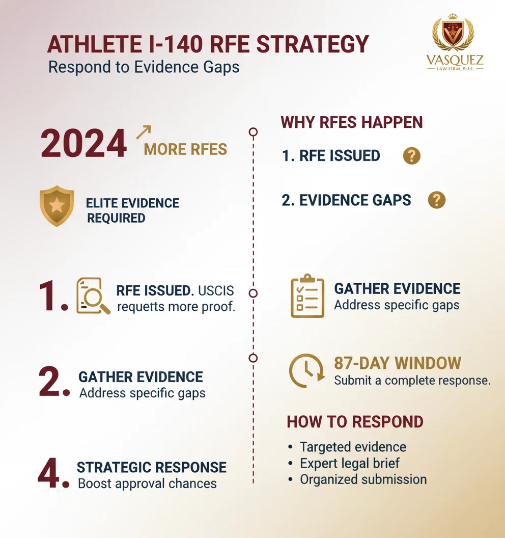 Infographic: Immigration Lawyer: ALERT—Athlete I-140 RFEs Are Surging