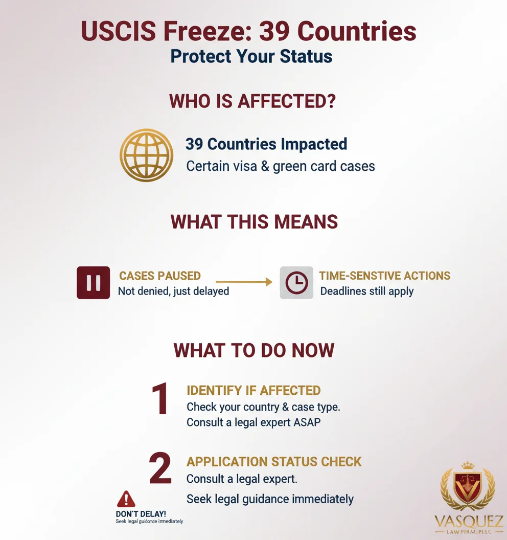 Infographic: Immigration lawyer: ALERT—USCIS freezes 39 countries
