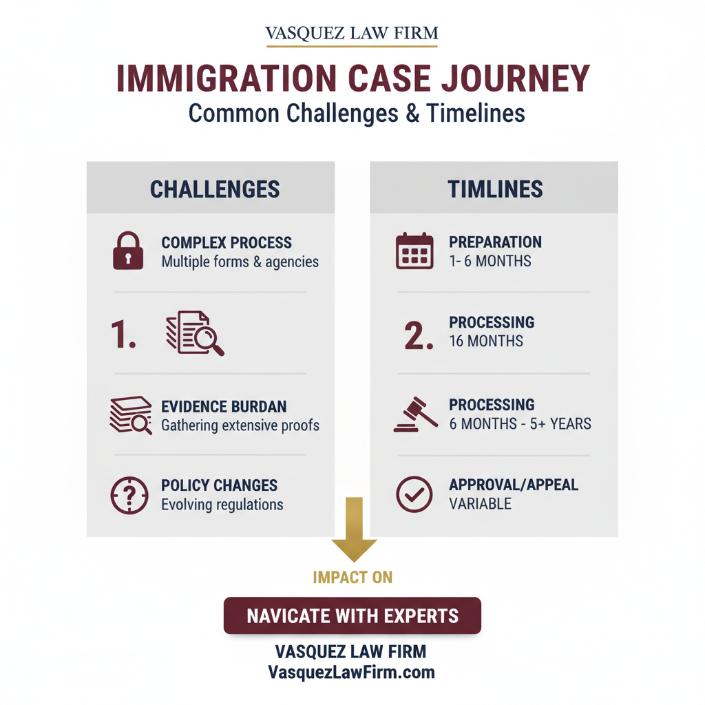 Línea de Tiempo del Proceso para Guía clara para comprender la ley de inmigración en EE. UU.