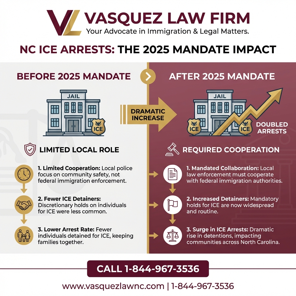 Línea de Tiempo del Proceso para Cómo los Datos de Inmigración Influyen en Tu Caso en Charlotte en 2026