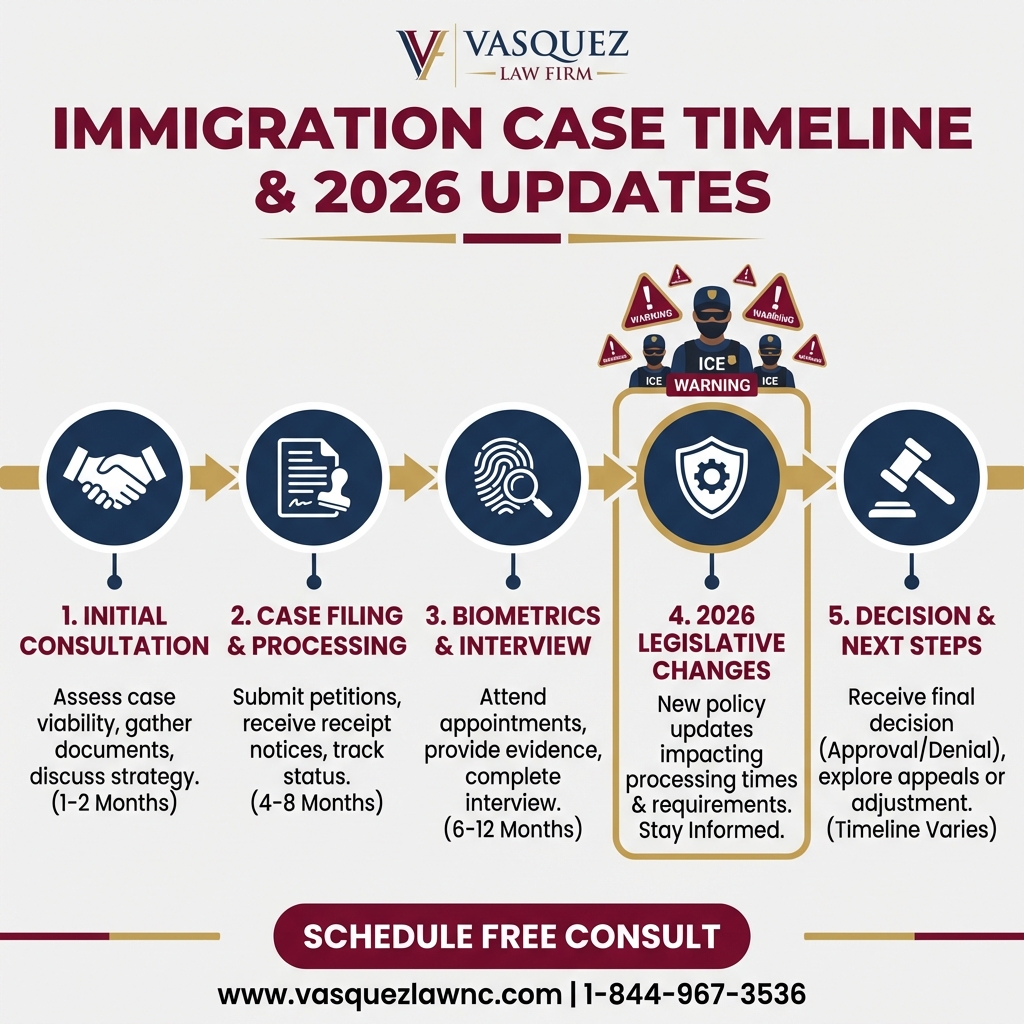 Línea de Tiempo del Proceso para Leyes de Inmigración de Nueva Jersey Analizadas en Raleigh para 2026