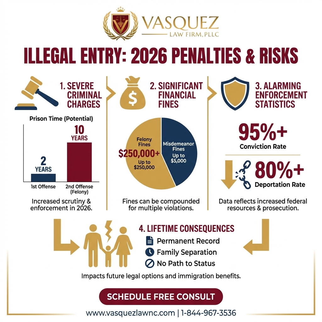 Línea de Tiempo del Proceso para Consecuencias Legales Después de la Entrada Ilegal en Smithfield en 2026