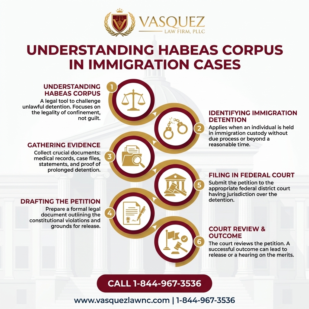 Línea de Tiempo del Proceso para Habeas Corpus: Cómo Funciona para Casos de Inmigración en Charlotte en 2026