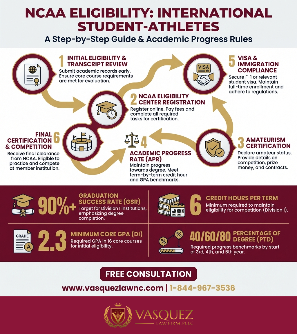 Línea de Tiempo del Proceso para Cómo Navegan los Estudiantes Atletas Internacionales las Reglas de la NCAA en 2026