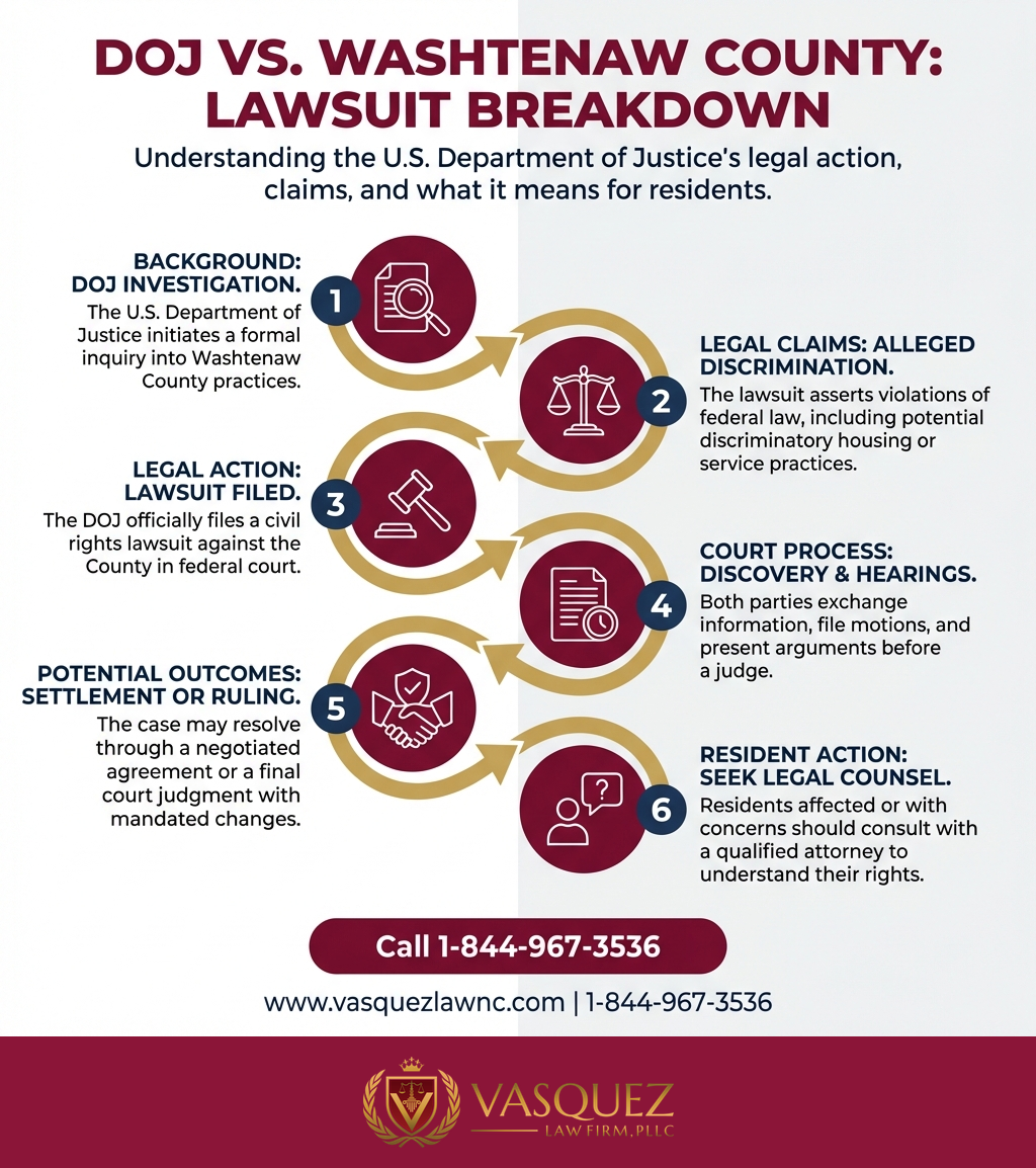 Process Timeline for Washtenaw County Lawsuit Filed by Justice Department in 2026