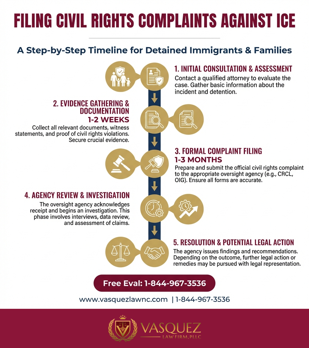 Línea de Tiempo del Proceso para Reclamaciones por Maltrato de ICE: Impacto en Inmigrantes Detenidos en 2026