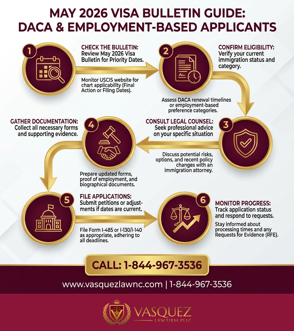 Línea de Tiempo del Proceso para Boletín de Visas de Mayo 2026: Lo Que los Dreamers de Charlotte Deben Saber