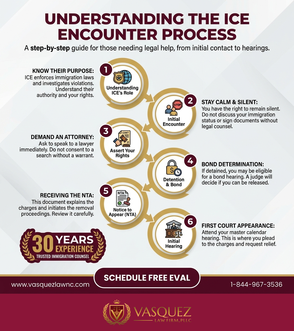 Línea de Tiempo del Proceso para Qué Hacer al Enfrentarse con ICE en Smithfield en 2026