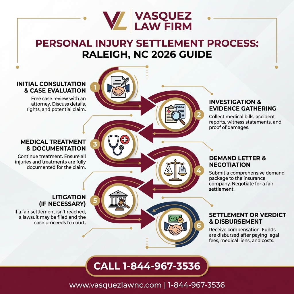 Estadísticas Clave y Datos para Cómo Funcionan los Acuerdos por Lesiones Personales en Raleigh, Carolina del Norte en 2026