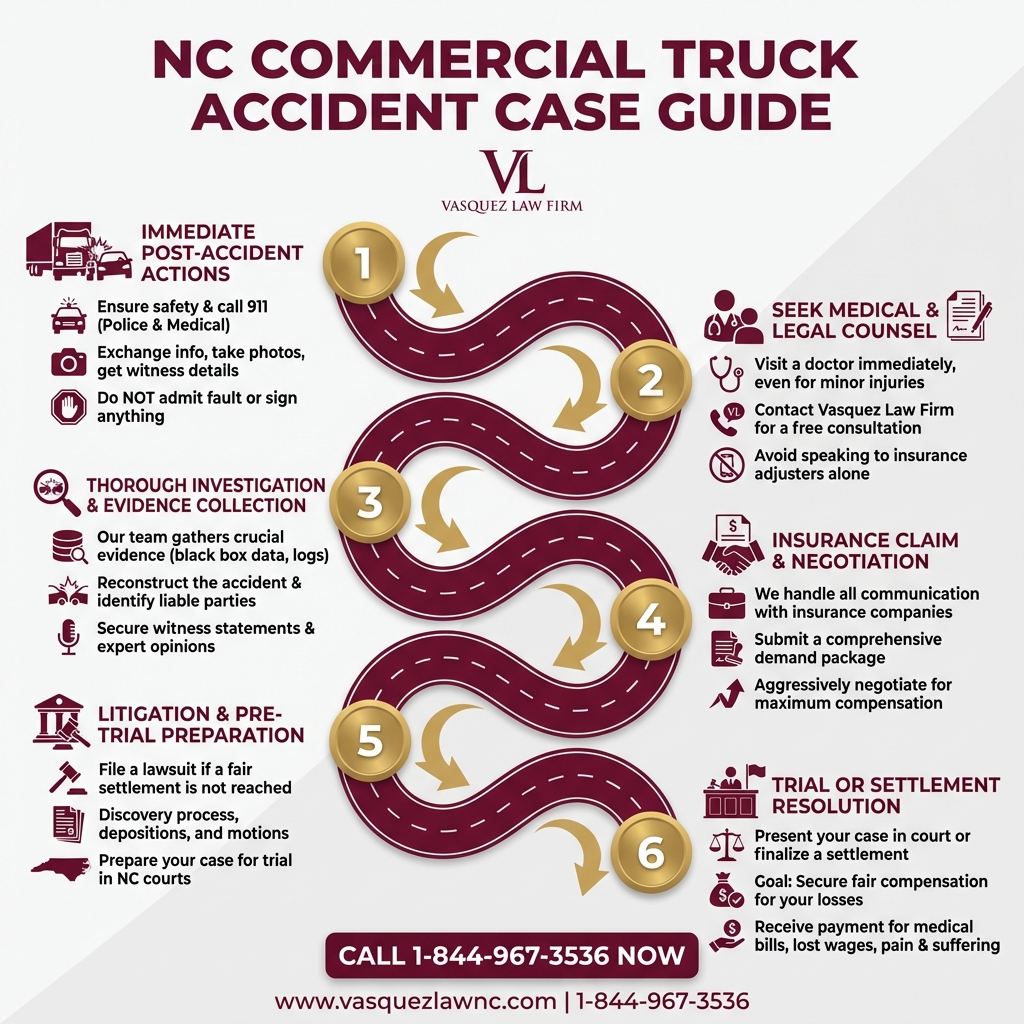 Estadísticas Clave y Datos para Cómo se Tramita un Caso por Accidente de Camión en Smithfield, Carolina del Norte en 2026
