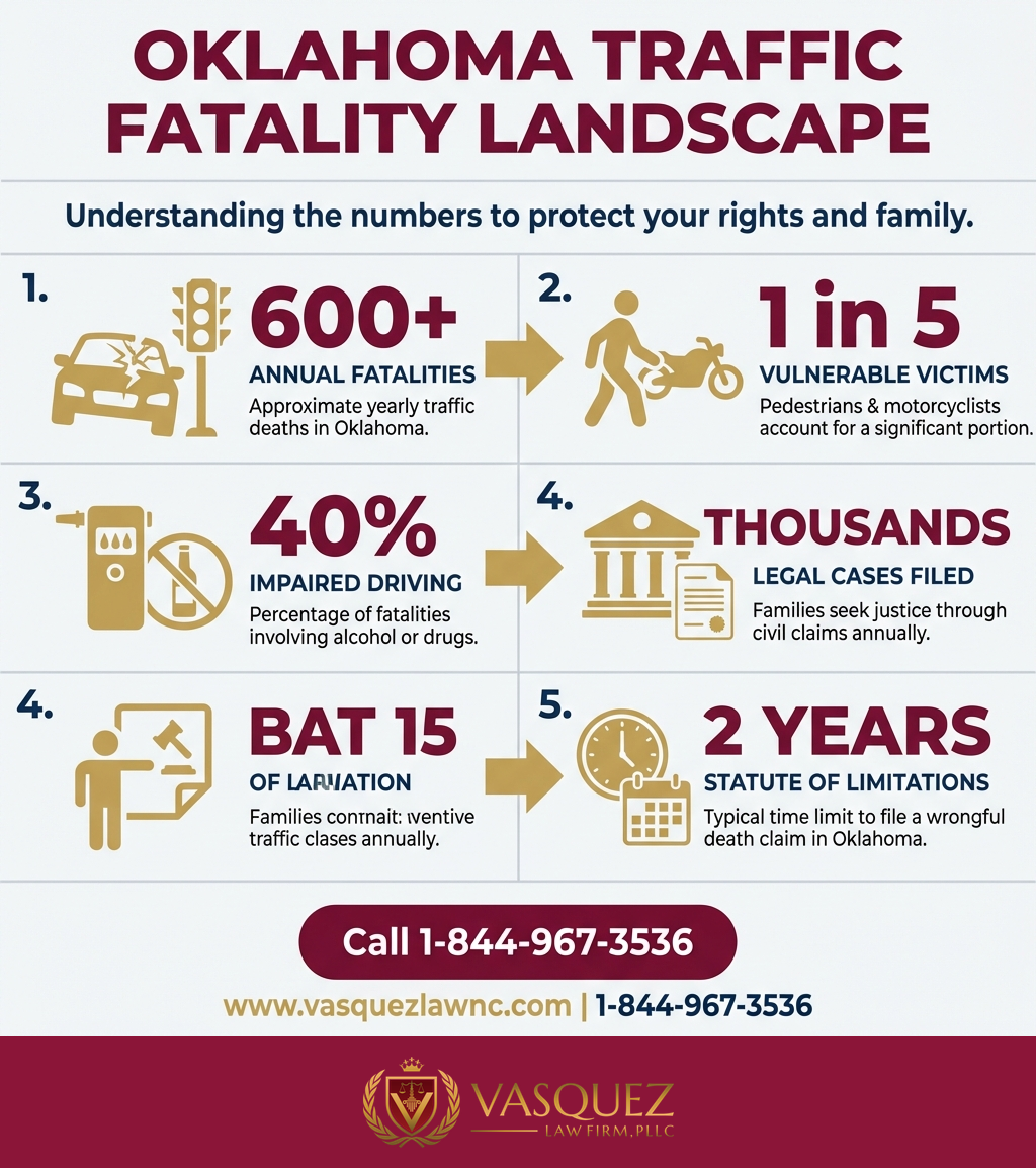 Estadísticas Clave y Datos para Accidentes de Tráfico Fatales en Oklahoma: Lo Que Deben Saber los Familiares en 2026