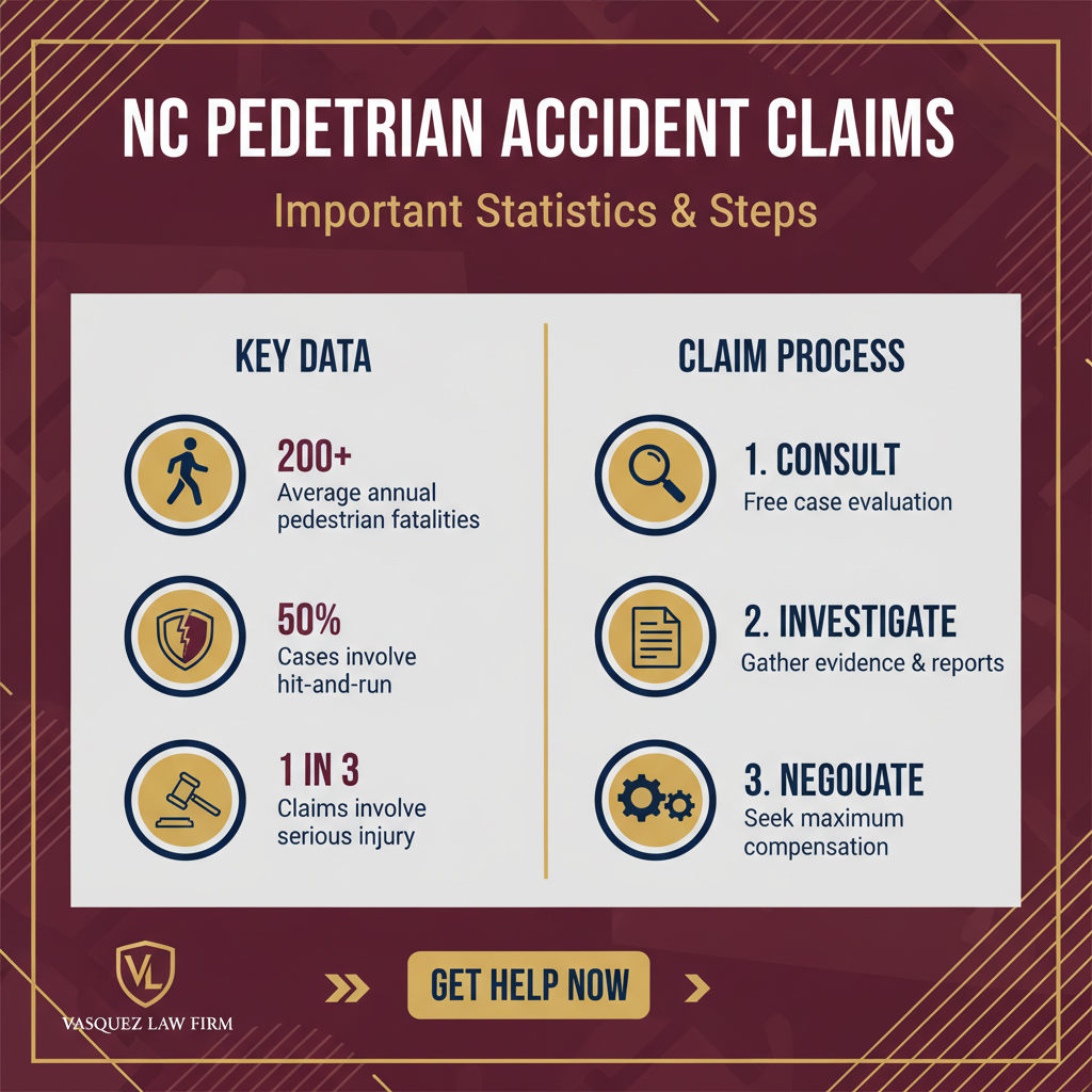 Línea de Tiempo del Proceso para Guía Esencial para Reclamos por Accidentes de Peatones en Carolina del Norte [2026]