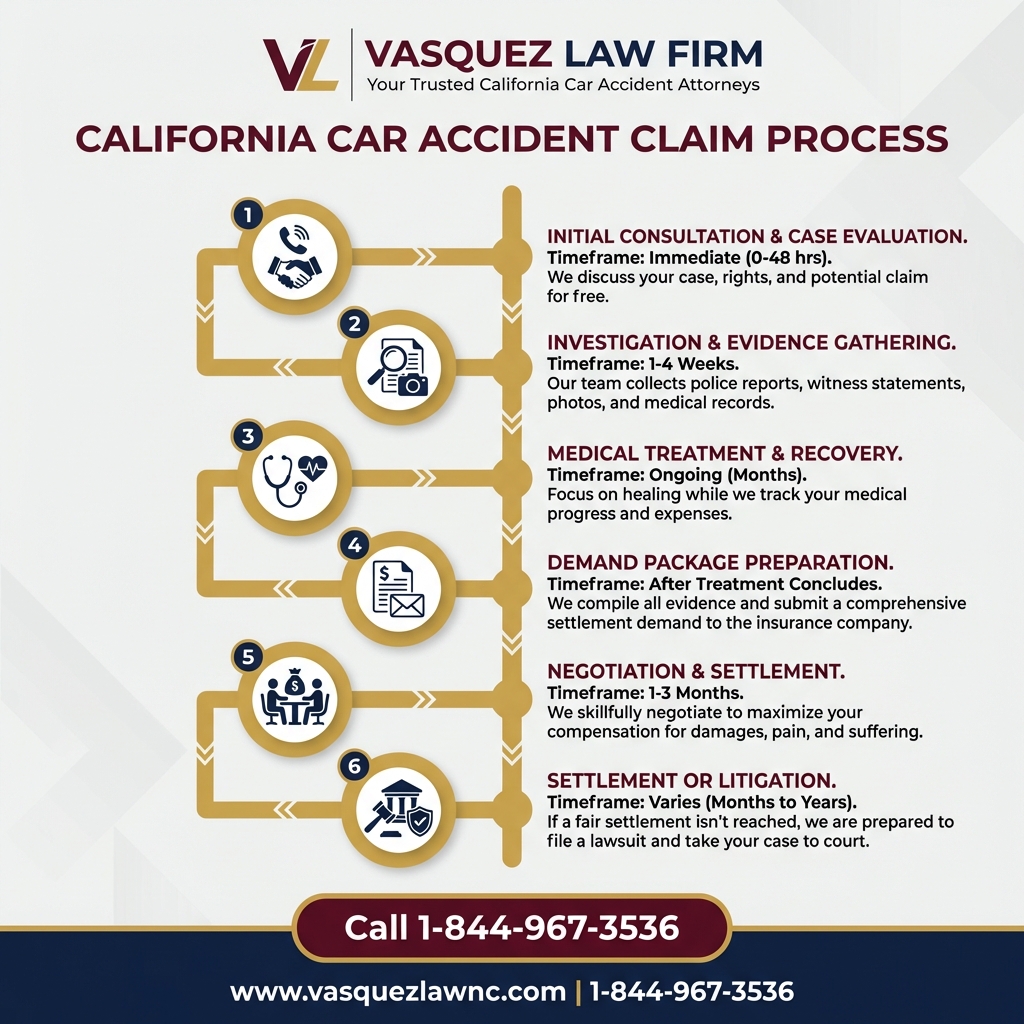 Línea de Tiempo del Proceso para Abogado de Accidentes Automovilísticos en California: Conozca Sus Derechos en 2026