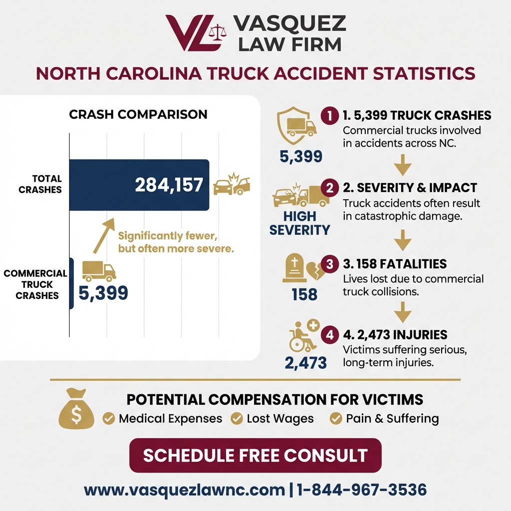 Línea de Tiempo del Proceso para Cómo se Tramita un Caso por Accidente de Camión en Smithfield, Carolina del Norte en 2026