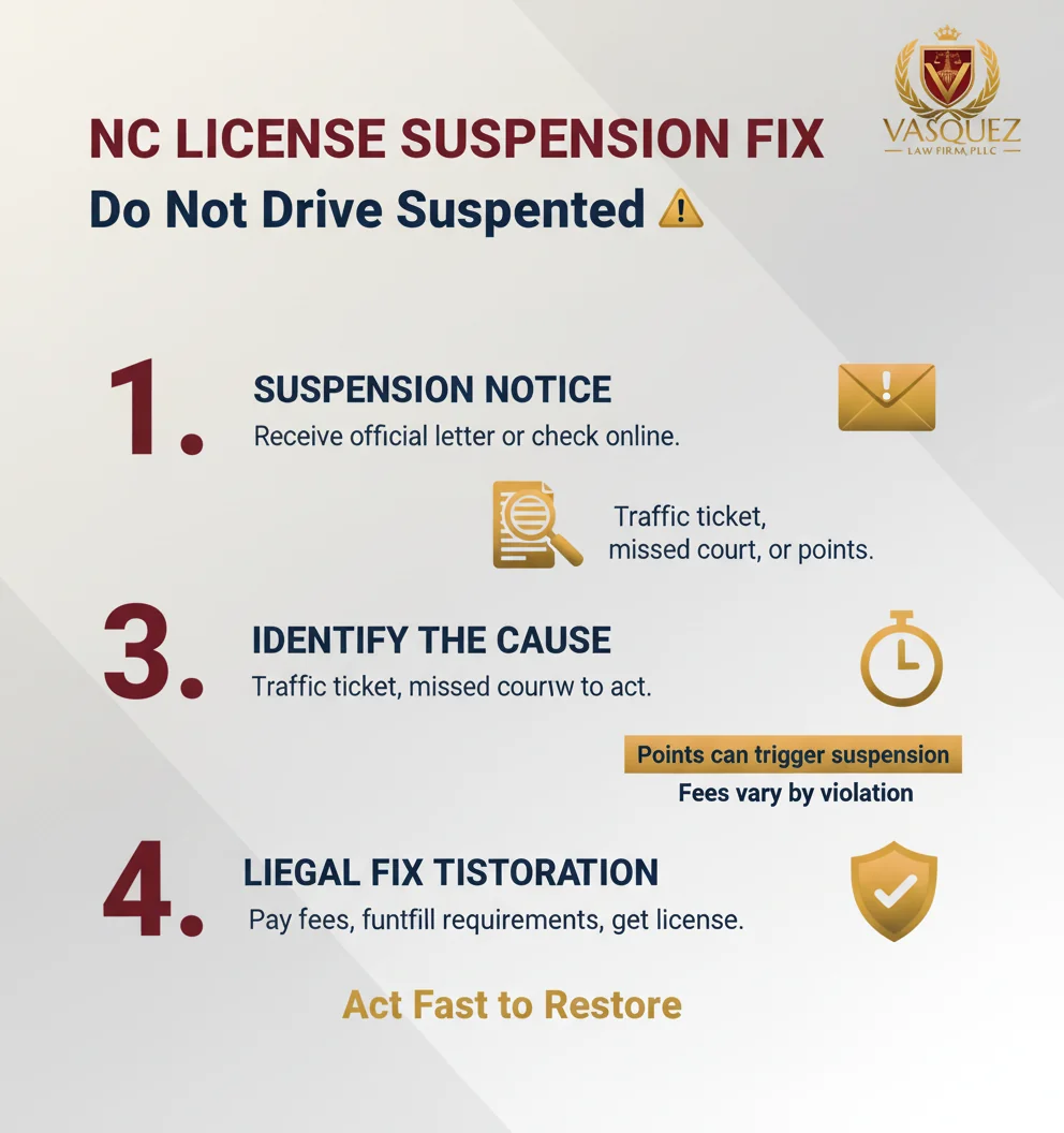 Infographic: traffic ticket lawyer NC: WARNING—Suspended Lawyer Shock