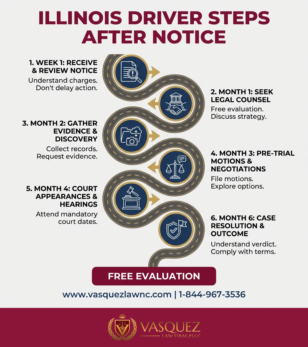 Línea de Tiempo del Proceso para Proyecto de Ley en Illinois Podría Modificar Sanciones a Conductores en 2026