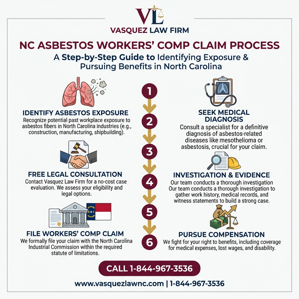 Estadísticas Clave y Datos para Exposición al Asbesto y su Impacto en Reclamos por Compensación Laboral en Carolina del Norte en 2026