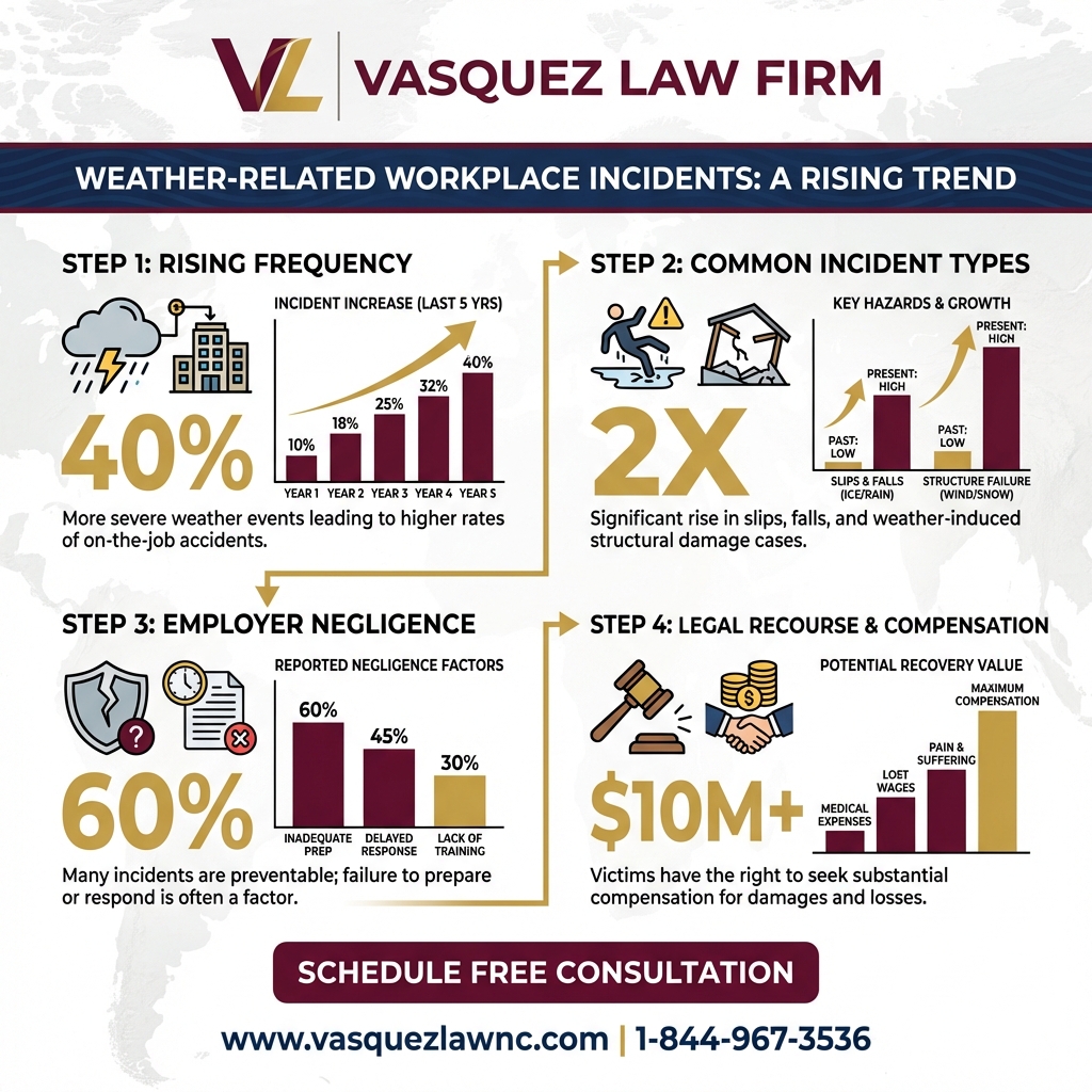Línea de Tiempo del Proceso para Lesiones Laborales por Fenómenos Meteorológicos: Guía 2026 para Carolina del Norte y Florida