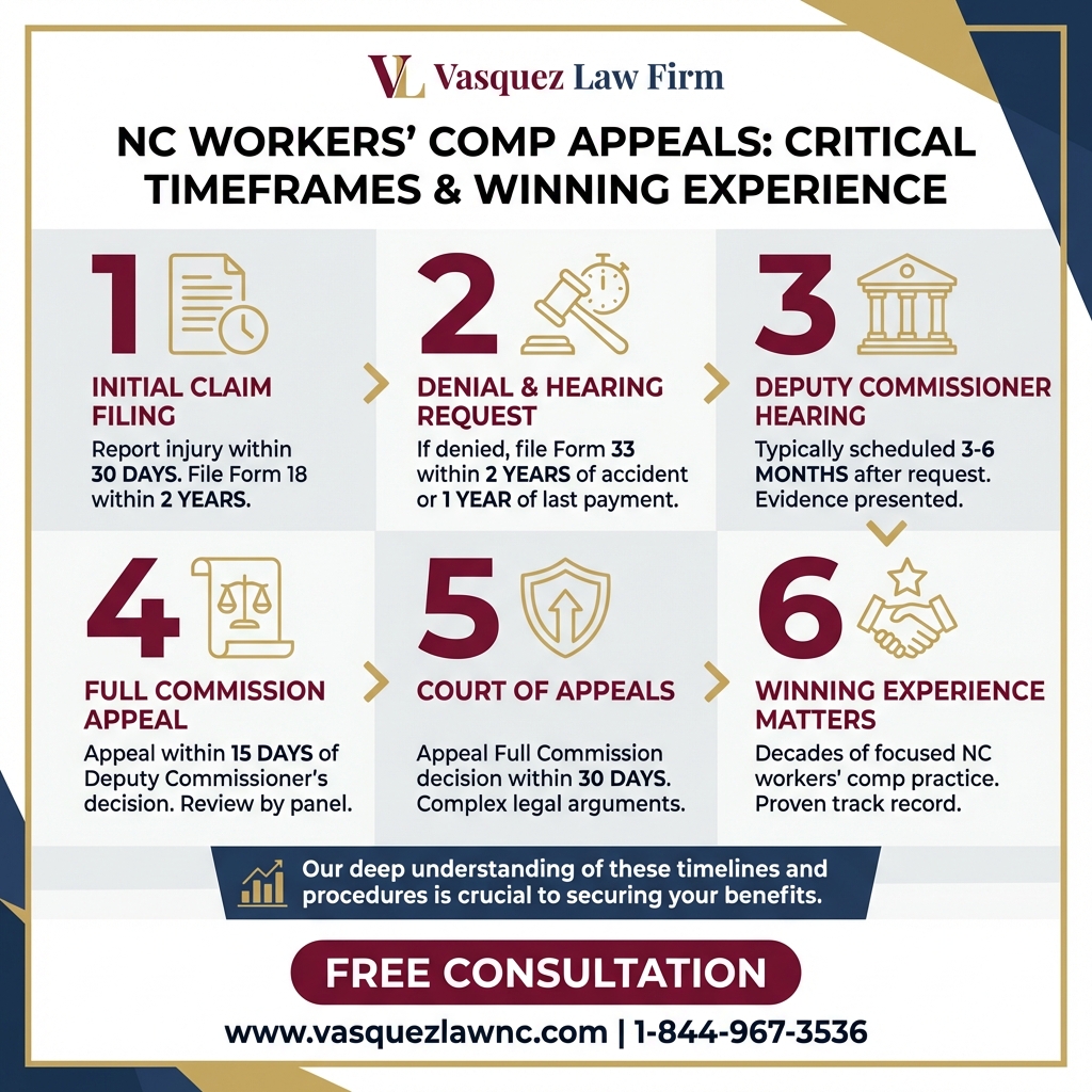 Process Timeline for What Happens When Workers' Comp Claims Are Denied in NC?
