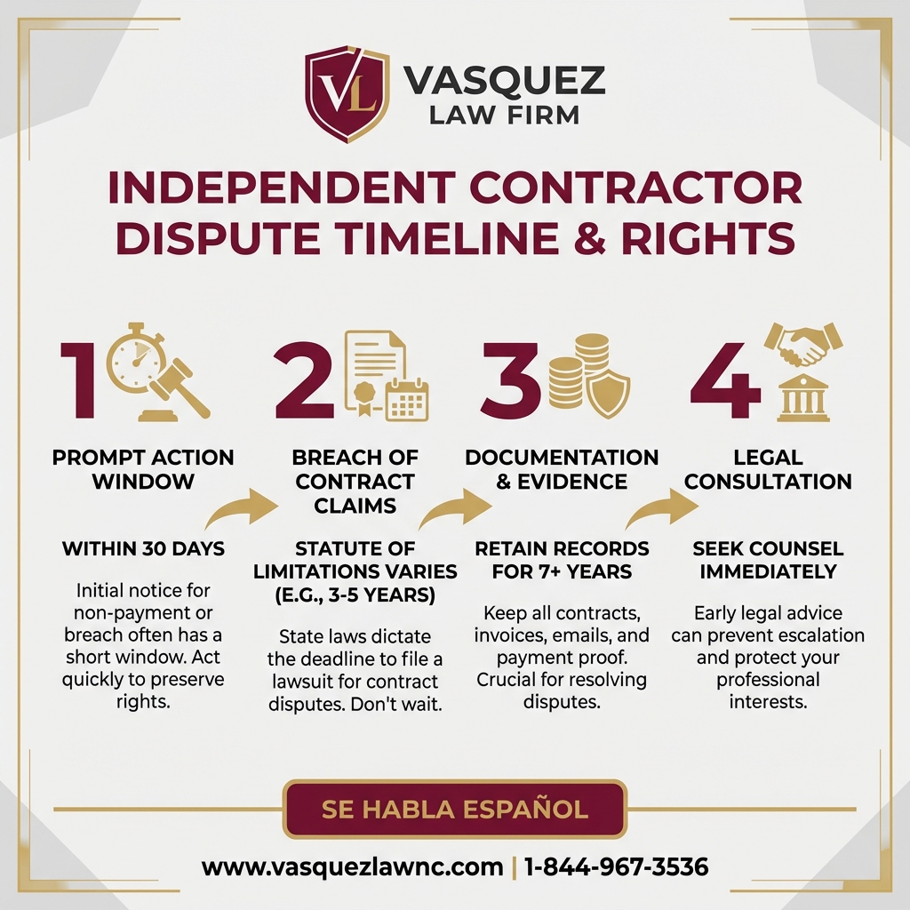 Línea de Tiempo del Proceso para Derechos y Protección para Contratistas Independientes en 2026