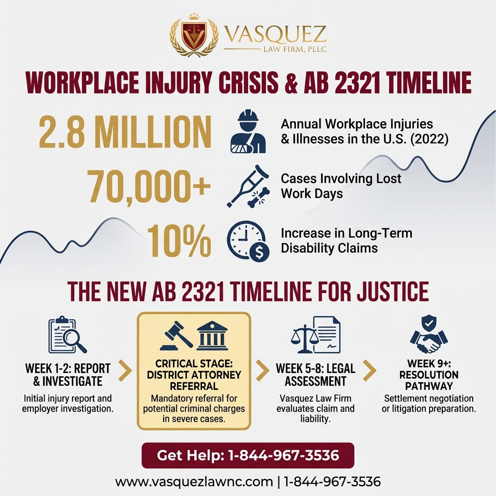 Línea de Tiempo del Proceso para Nuevas Normas de AB 2321 para Investigaciones de Accidentes Laborales en 2026