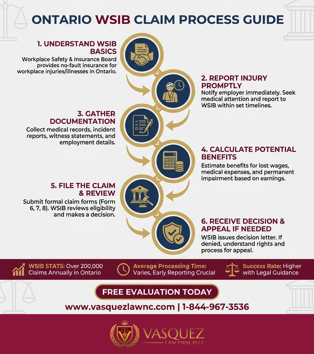 Línea de Tiempo del Proceso para Ontario Aumenta los Beneficios de WSIB con Cambios Clave para 2026